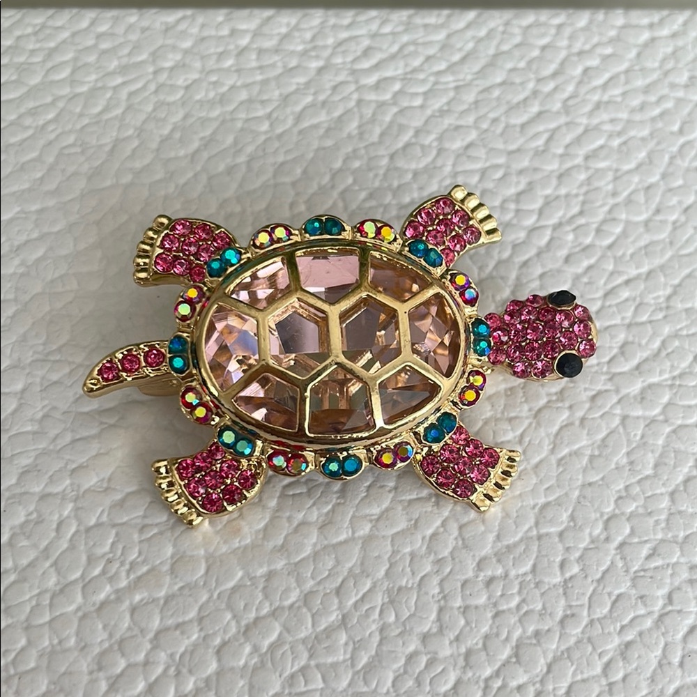 Colorful Turtle Brooch with Gem‎ Accents